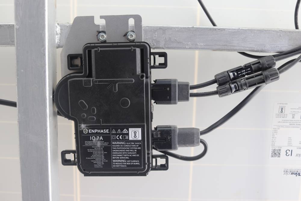 IQ7A inverters mounted on back of the panel